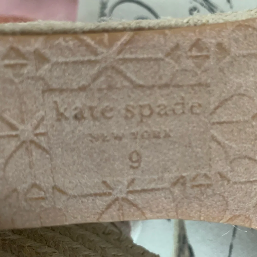 kate spade Pink and Cream Espadrille Wedge Sandals